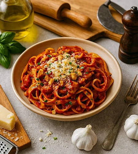 Kalábriai halas ragu tészta – fűszeres, mediterrán különlegesség