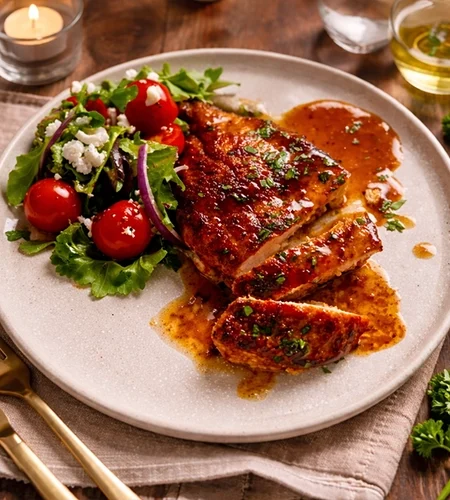 Serpenyős fűszerkéregben sült csirkemell