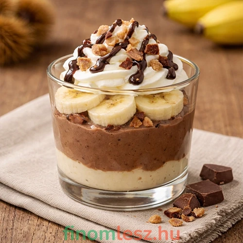 Banános gesztenyés puding