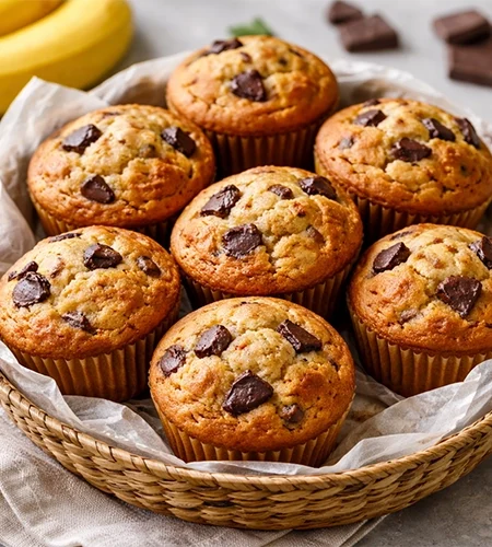 Puha Banános muffin csokidarabokkal