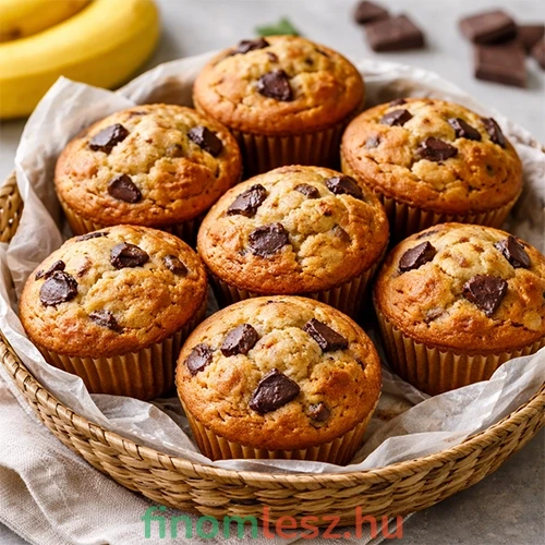 Puha Banános muffin csokidarabokkal