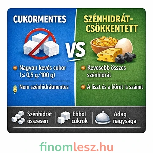Cukormentes vs szénhidrátcsökkentett