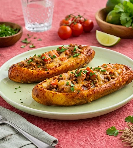 Töltött főzőbanán hajók